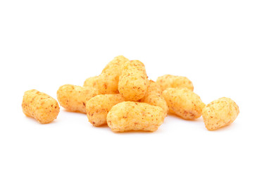 Peanut puffs isolated with white background