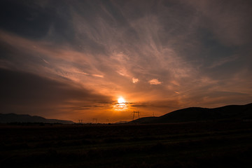 Amazing sunset and clouds,near Deva ,Romania