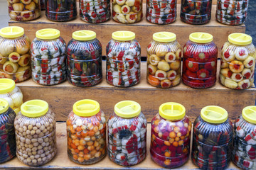 Pickled vegetables and fruits,Istanbul.