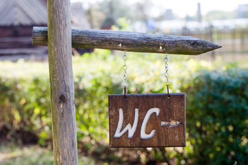 WC toilet direction sign