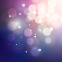 Obraz premium Blue and pink bokeh glitter retro defocused lights abstract background, vector illustration