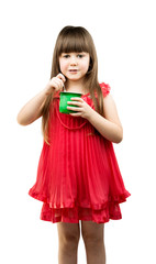 girl eating yogurt