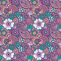 Paisley seamless colorful pattern