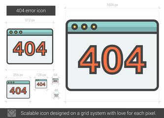 Web error line icon.