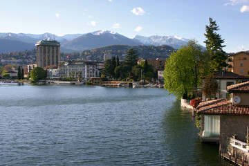 Fototapeta na wymiar Lugano and its lake