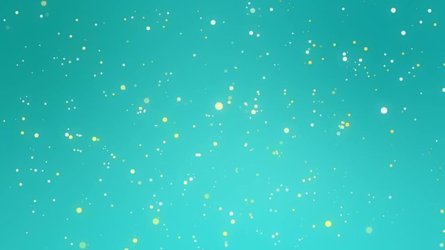 Sparkly festive background with glowing yellow white particles flickering against a teal blue gradient background.