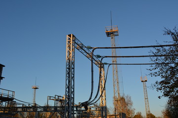 wires on a support fixture, crosslinking, thermal power plant