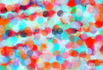 orange blue and green circle pattern abstract background