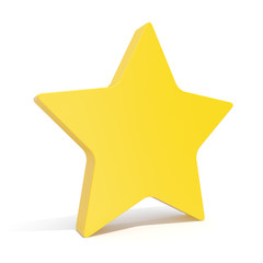 3d illustration star, favorite icon isoated on white background.