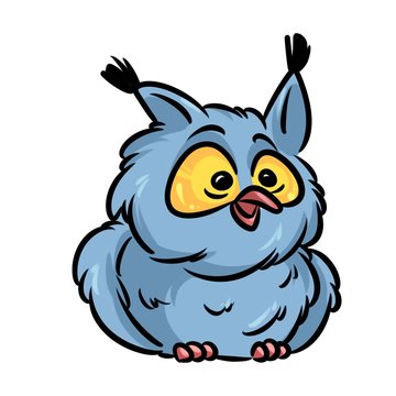 Bird owl cartoon illustration isolated image animal character 
