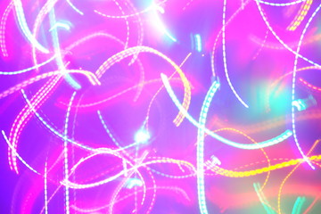 Night lights. Intentional motion blur