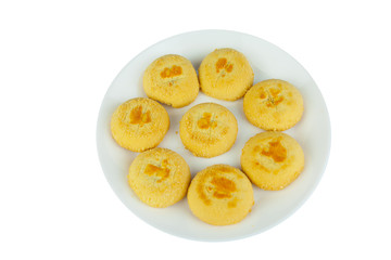 delicious crispy biscuits isolated on white