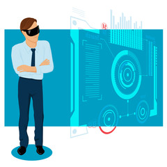 Businessman In The Future Illustration