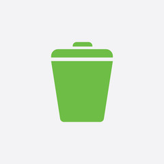 waste bascet trash can junk buchet bio eco ecology green vector