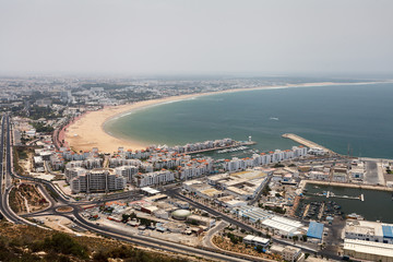 Fototapeta premium Agadir top view, Morocco, Africa