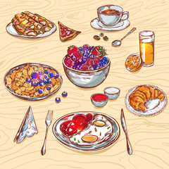 Food Breakfast View Icon Set