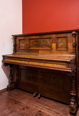 the beautiful old German piano close up