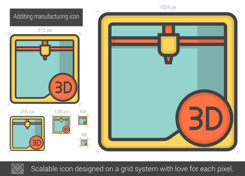 Additing manufacturing line icon.