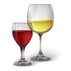 Glass glasses with wine