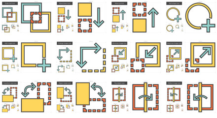 Content Edition line icon set.