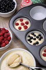 Preparation for baking muffins