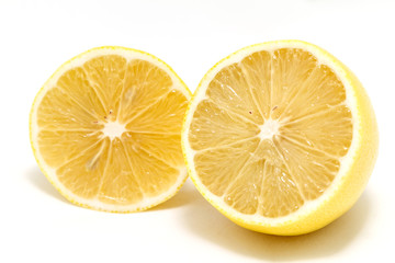Citrus fruit: ripe lemons isolated on white background