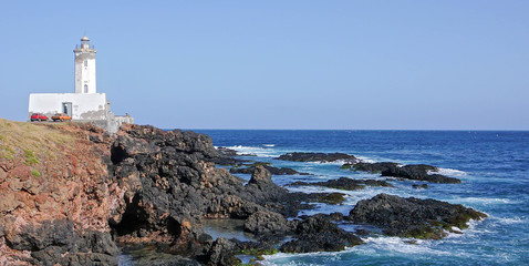 Praia lighthouse on Santiago in the Cape Verde Islands