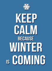 Keep calm because winter is coming poster