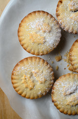 Overhead of Christmas Mince Pies on Plate