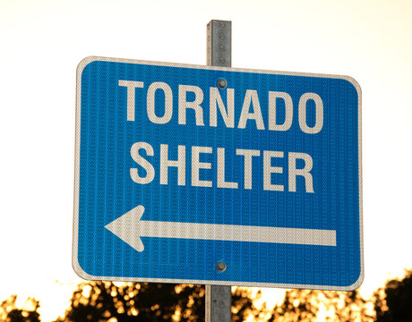 Tornado shelter sign
