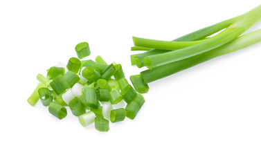 green onion isolated on white background
