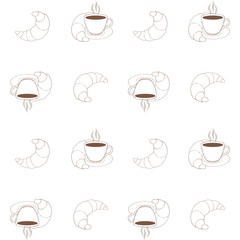 Seamless pattern. Breakfast.