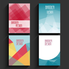 Geometric business templates for brochure, flyer or booklet. Abstract multicolored low poly background. Triangular style book. Vector illustration 