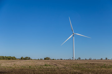Wind turbine in a Kansas field.