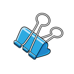 Blue binder clip isolated.