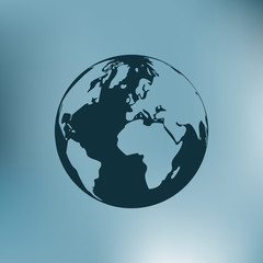 Naklejka premium Flat paper cut style icon of globe