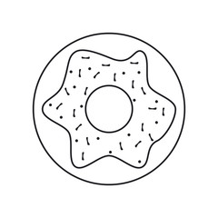 Donut icon. Bakery food product and menu theme. Isolated design. Vector illustration