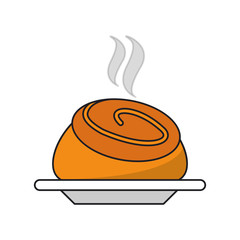 Bread icon. Bakery food product and menu theme. Isolated design. Vector illustration