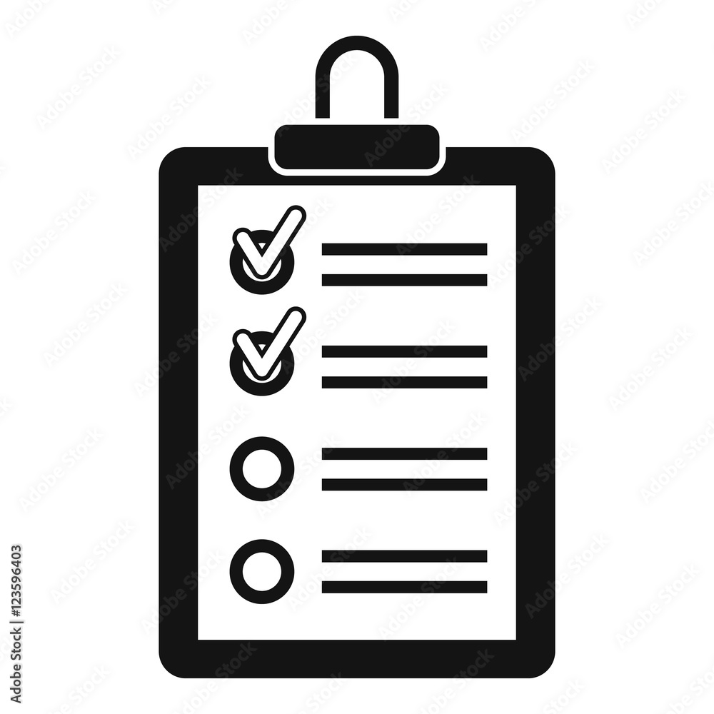 Poster clipboard with to do list icon. simple illustration of clipboard with to do list vector icon for web