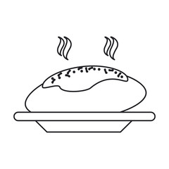 Bread icon. Bakery food product and menu theme. Isolated design. Vector illustration