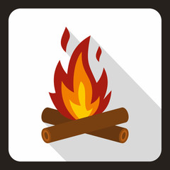 Burning bonfire icon. Flat illustration of burning bonfire vector icon for web