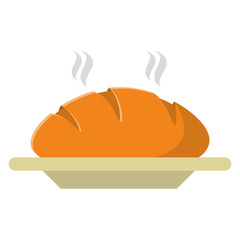 Bread icon. Bakery food product and menu theme. Isolated design. Vector illustration