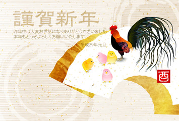 酉　鶏　年賀状　背景 © J BOY