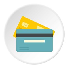 Credit card icon. Flat illustration of card vector icon for web design