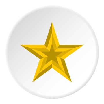 Five pointed star icon. Flat illustration of five pointed star vector icon for web
