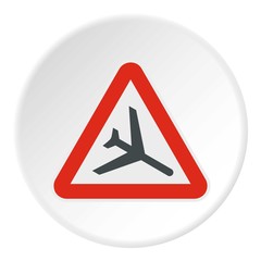 Sign airport icon. Flat illustration of sign airport vector icon for web