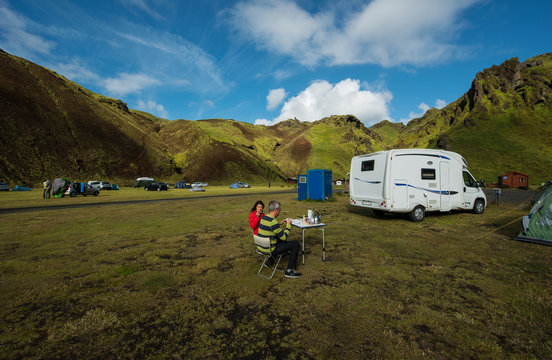 Camp in Southern Iceland