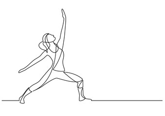 continuous line drawing of exercising woman