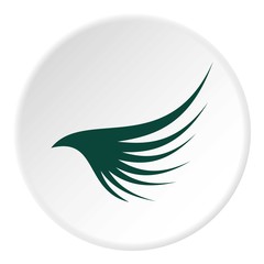 Green wing icon. Flat illustration of green wing vector icon for web