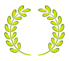 Green laurel wreath vector paint effect